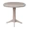 International Concepts Round 36 in Rd Top Pedestal Table, 12 in Leaf, 34.9 inH, Adjust Ht, Washed Gray Taupe, 36 W, 48 L, Wood K09-36RXT-27B-6B - alternate 3